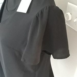 A New Day Tops - Black V-Neck, Short Sleeve Blouse NWT- Size Med A New Day Tops - Black V-Neck, Short Sleeve Blouse NWT- Size Med